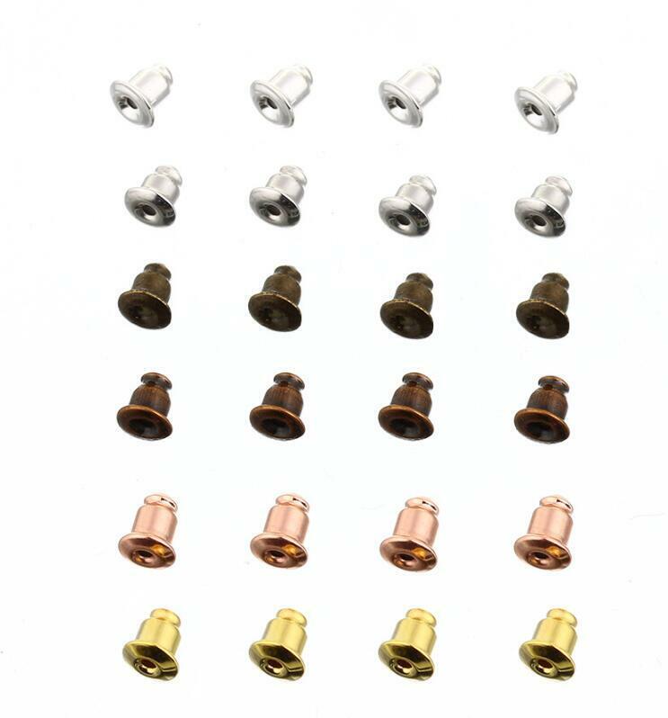 100-200pcs Stud Earring Backs Bullet Barrel Ear nut Stopper Ear Nut Bell Parts