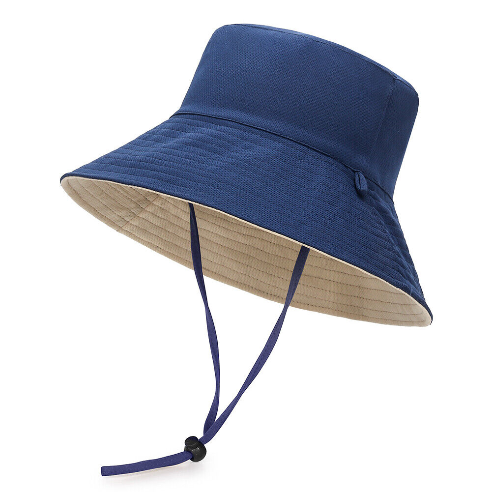 US UV Protection Double-Sided Wide Brim Bucket Hat Sun Hat Beach Fisherman Cap