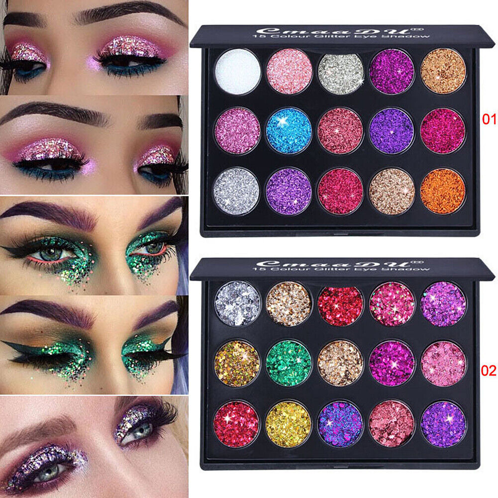 US Glitter Eyeshadow 15 Color Matte Makeup Kit Shimmer Eye Shadow Powder Palette