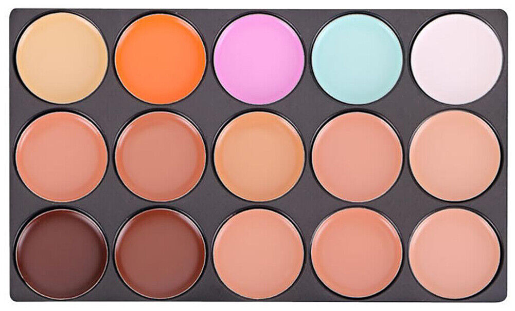 US 15 Colors Professional Foundation Concealer Highlight Contour Cream Palette