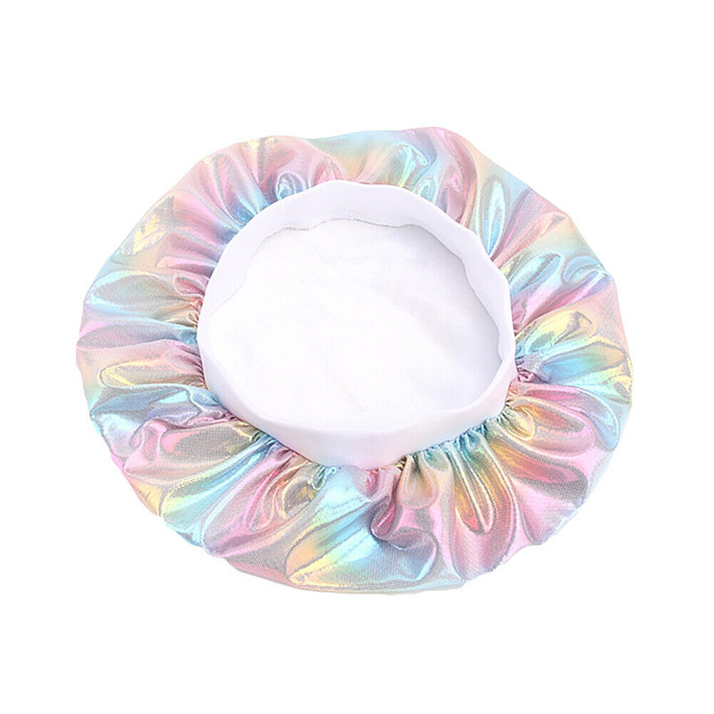 US Women Satin Night Sleep Cap Hair Bonnet Hat Silk Head Cover Wide Elastic Band