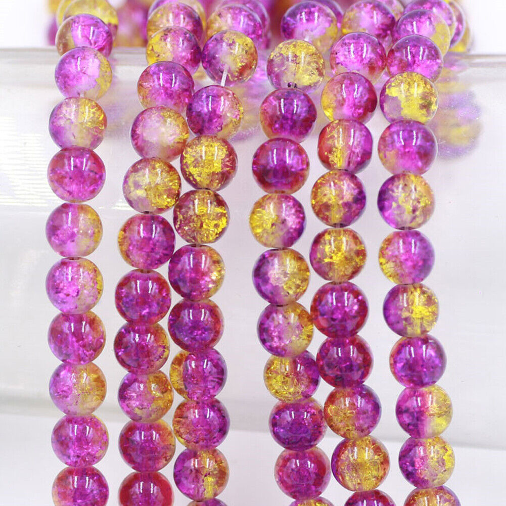 Magik Custom Personalized Name Mama Bracelet Crackle Lampwork Glass Beads Gift
