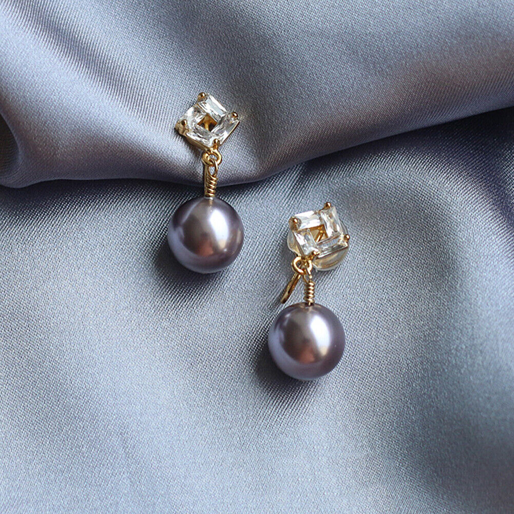 US Non-Piercing Cilp-on Earrings Luxury Fresh Water Pearl Anti Tarnish w/ Pad