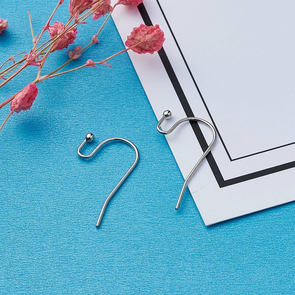 100-200 Pcs Fishhook Hook Earwire Earring Findings With Open Fancy Ball Loop US