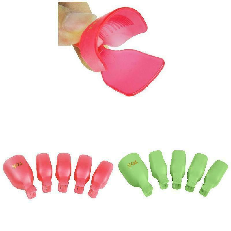 5~10 Pcs Toe Nail Art Soak Off Clip Cap UV Gel Polish Remover Wrap Manicure Tool