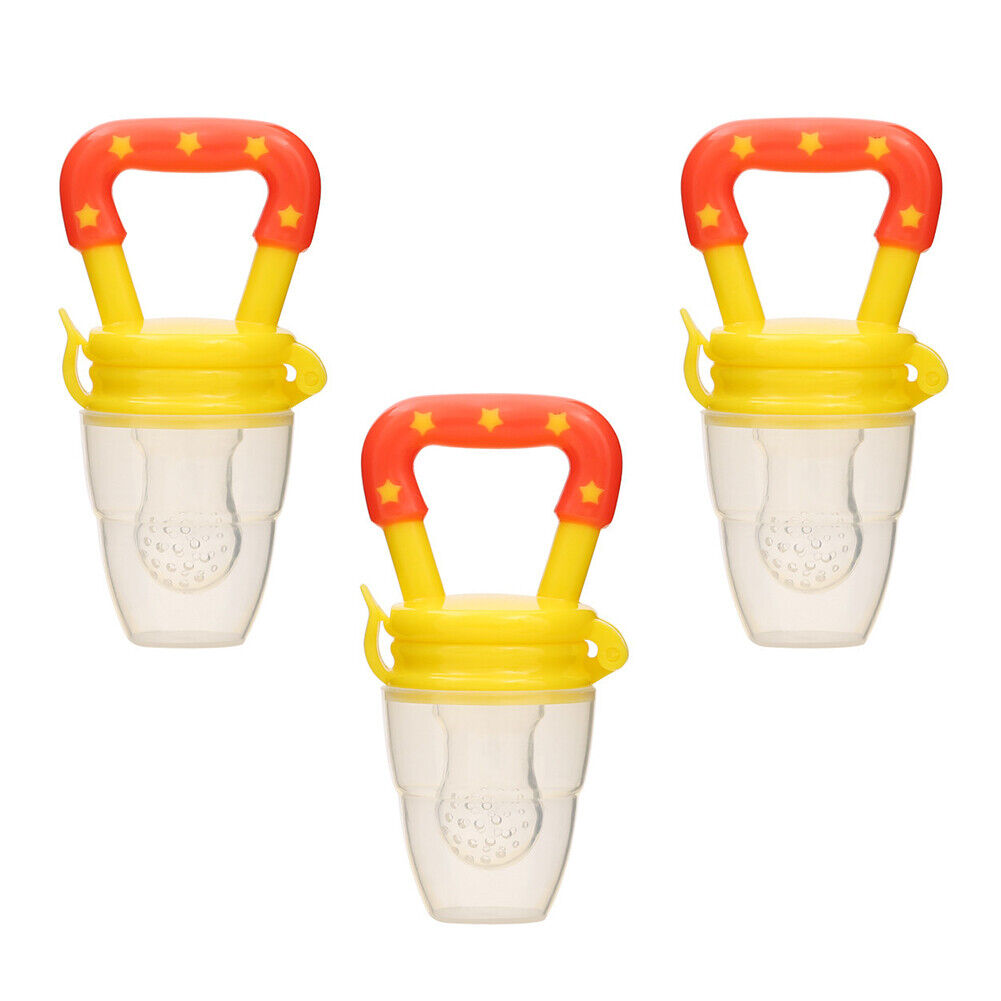 US 3 Pack Baby Food Feeder Fruit Silicone Nipple Teething Toy Soother Pacifier