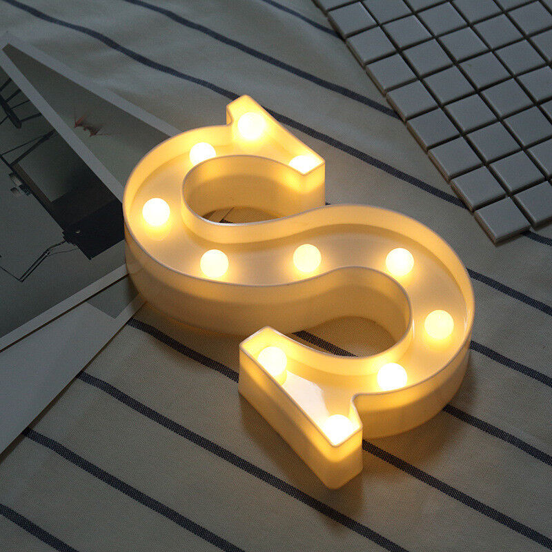 Light Up Letter LED Alphabet PlasticParty Sign Wedding Festival Stand Decoration