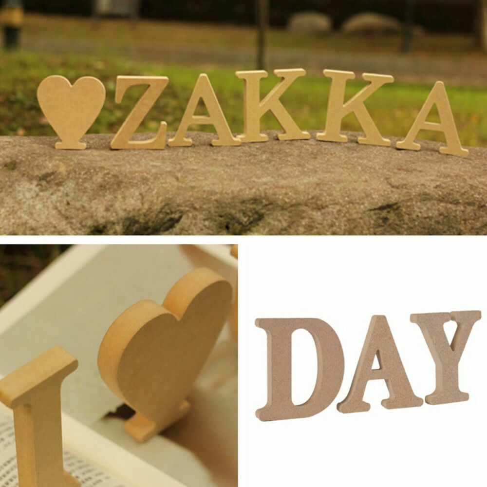 US 3.93'' A-Z Wooden Letters Alphabet Self Standing Wedding Party/Home/Decor Lot