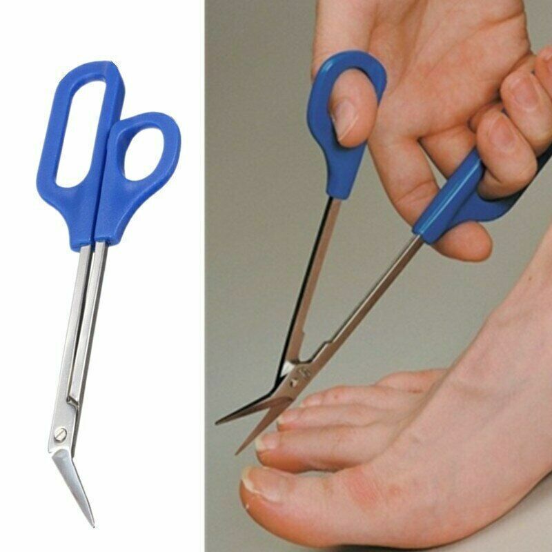 US 2-4 Pack Multi Use Easy Grip Long Handled Toe Nail Scissors Clippers Nippers