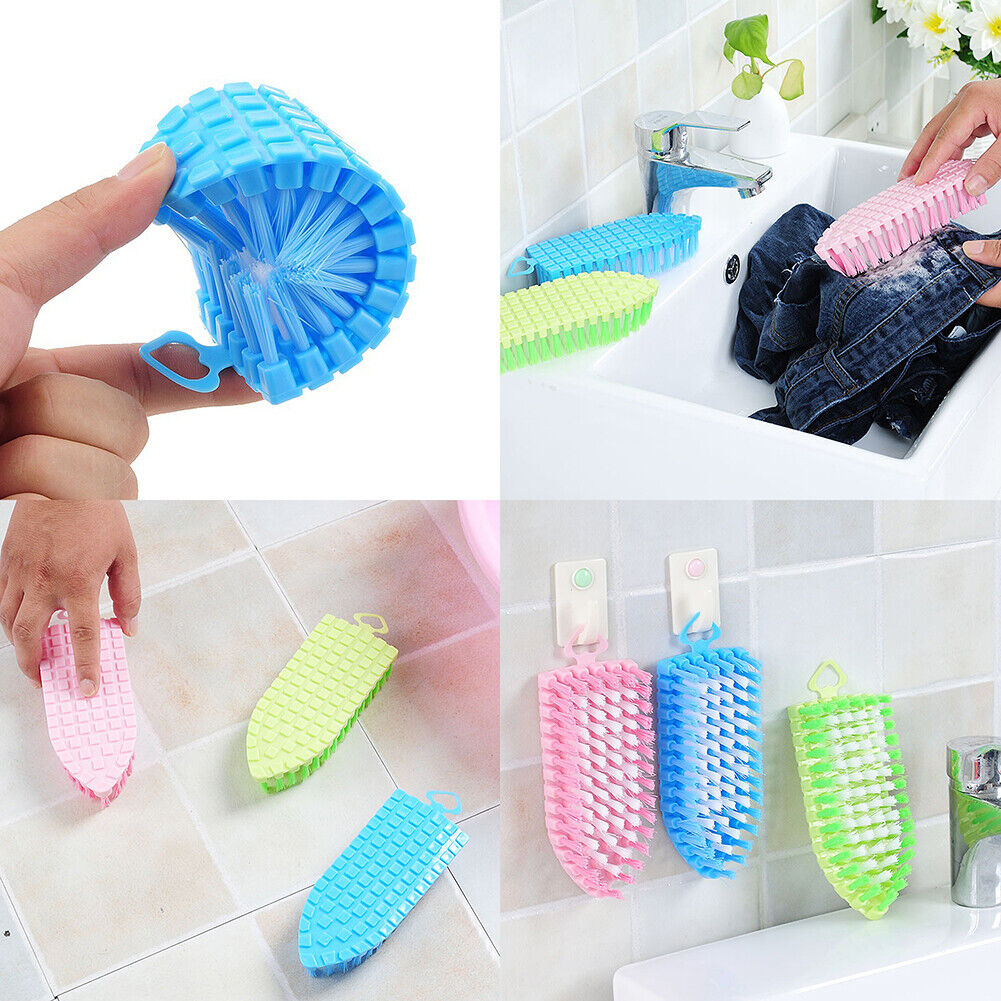 US 3-6 Pack Bendable Stiff Bristles Heavy Duty Scrub Brush Cleaning Sink Stove