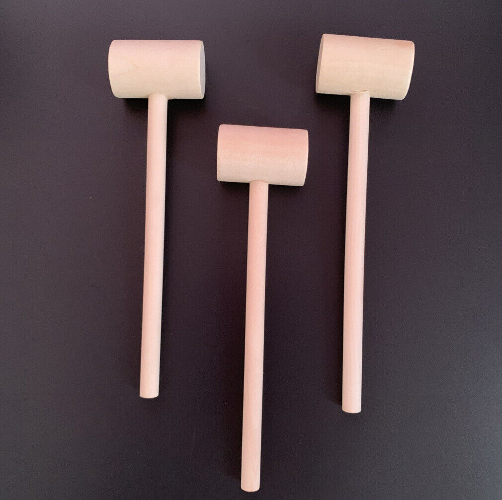 US 20 Pack Mini Wooden Hammer Mallet Pounding Toy Beating Gavel Toys Boys Girls