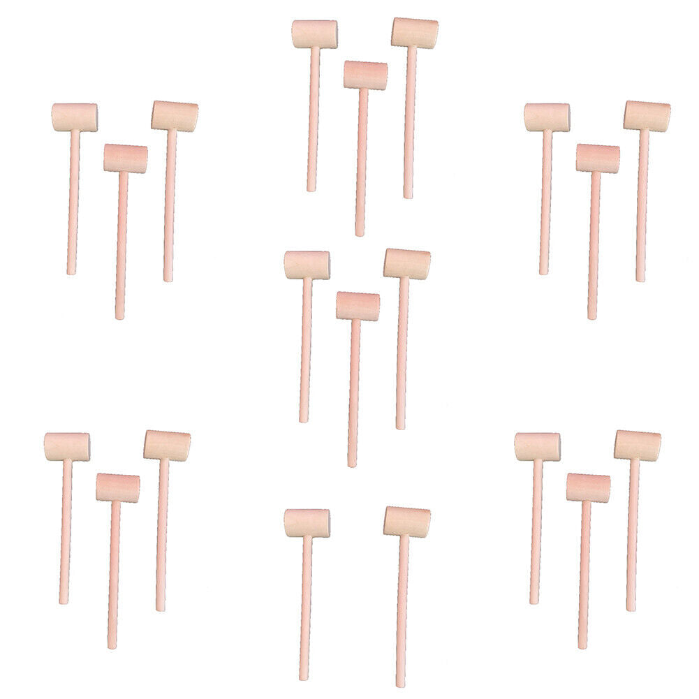 US 20 Pack Mini Wooden Hammer Mallet Pounding Toy Beating Gavel Toys Boys Girls