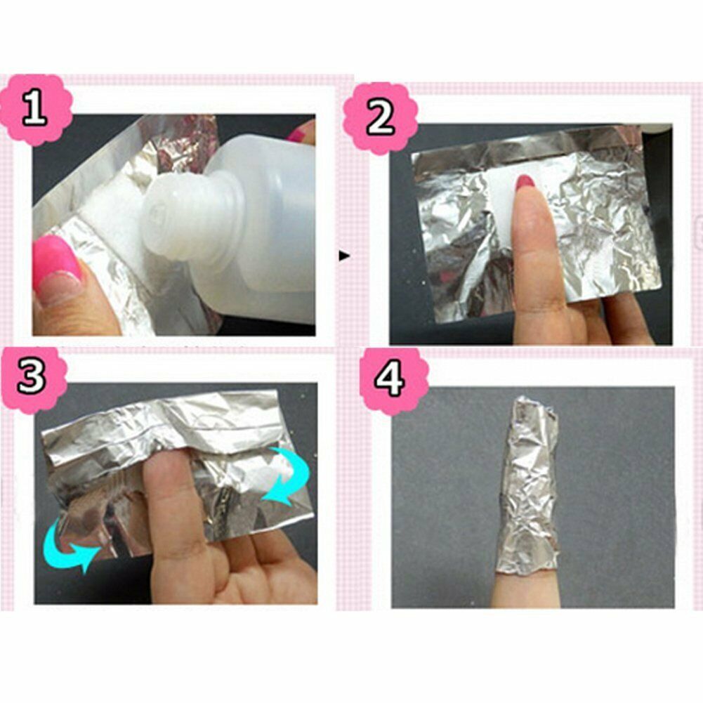 US 100-500Pcs Aluminium Foil Nail Wraps Art Soak Off Gel Polish Remover Cleaner