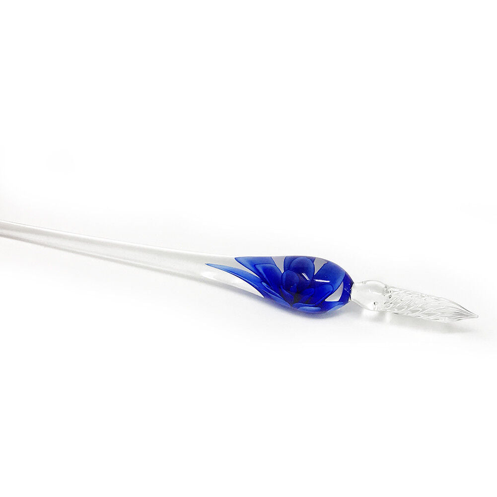 US 3D Glass Signature Pen Nib Elegant Crystal Dip Sign Pen w/ Box Gift Holiday