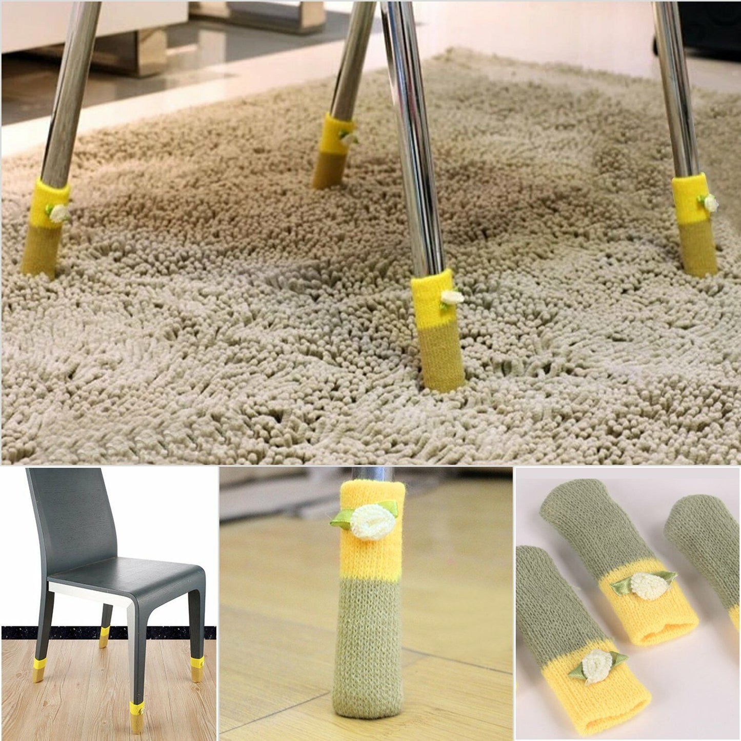 24 Pack Cat Paw Flower Bear Table Chair Foot Doorknob Floor Protector Sleeves US