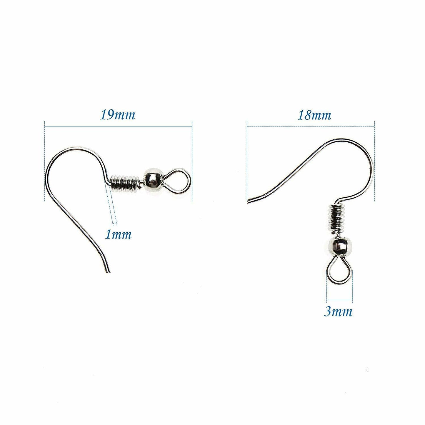 US 100-200 DIY JEWELRY Making Findings Earring Hook Coil Ear Wire French Hook