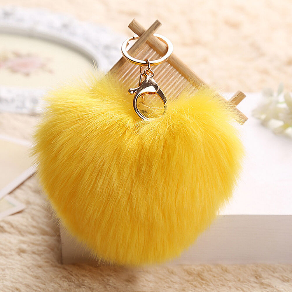 Bunny Rabbit Doll Heart Pom Phone Car Pendant Handbag Key Chain Ring Fine