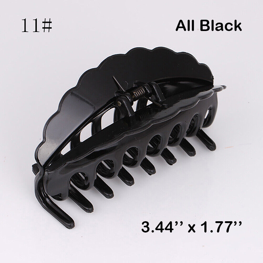 US 6~12 Pack Women Plastic Hair Claws Hair Clips Jumbo Various Styles Tortoise