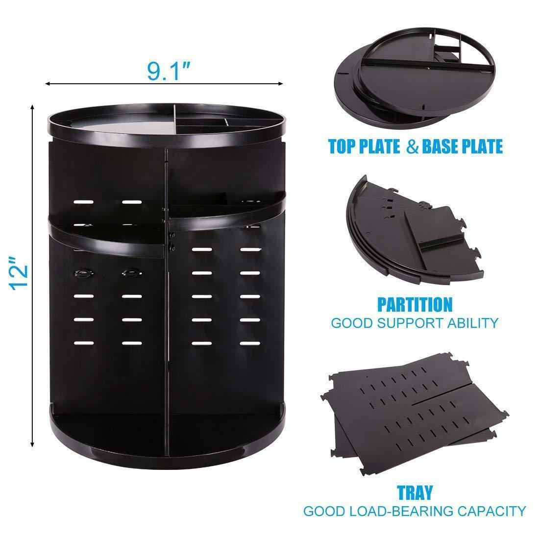 360 Degree Rotating Cosmetic Makeup Organizer Storage Box Lipstick Shelf Display