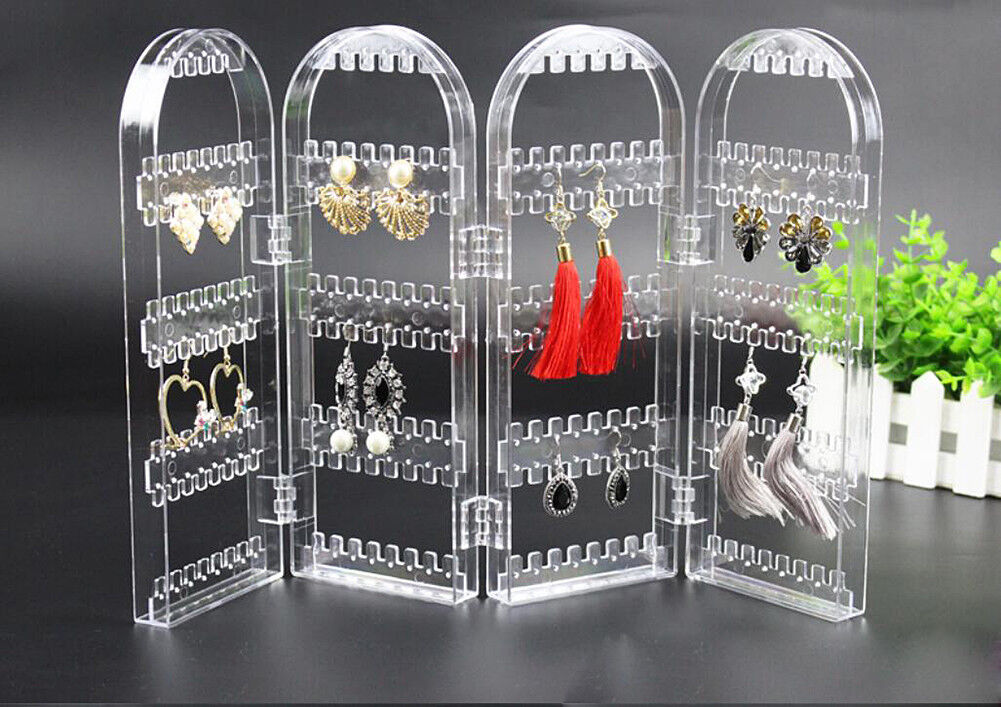 Jewelry Hanger Foldable Acrylic Earring Organizer Necklace Holder Bracelet Displ