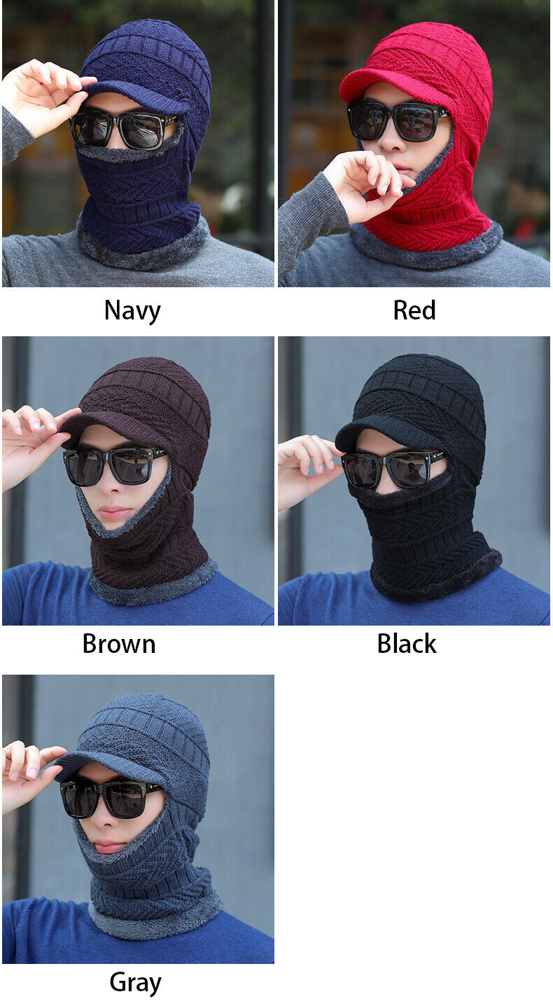 Balaclava Beanie Motorcycle Cycling Hood Hat Face Mask UV Wind Proof Cover Knit