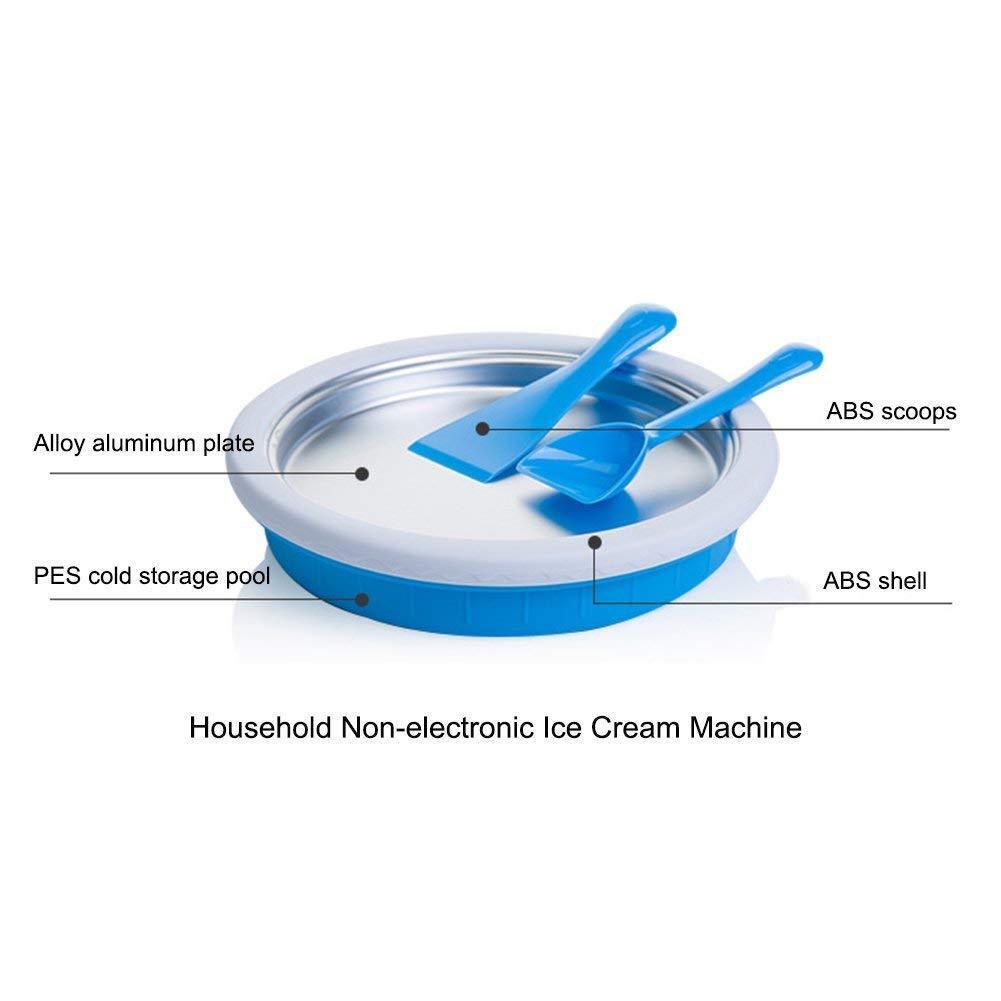 Non-electronic Instant Ice Cream Maker Ice Roll Pan Machine Frozen Yogurt