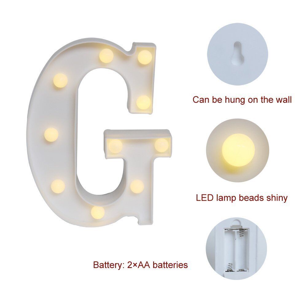 Light Up Letter LED Alphabet PlasticParty Sign Wedding Festival Stand Decoration