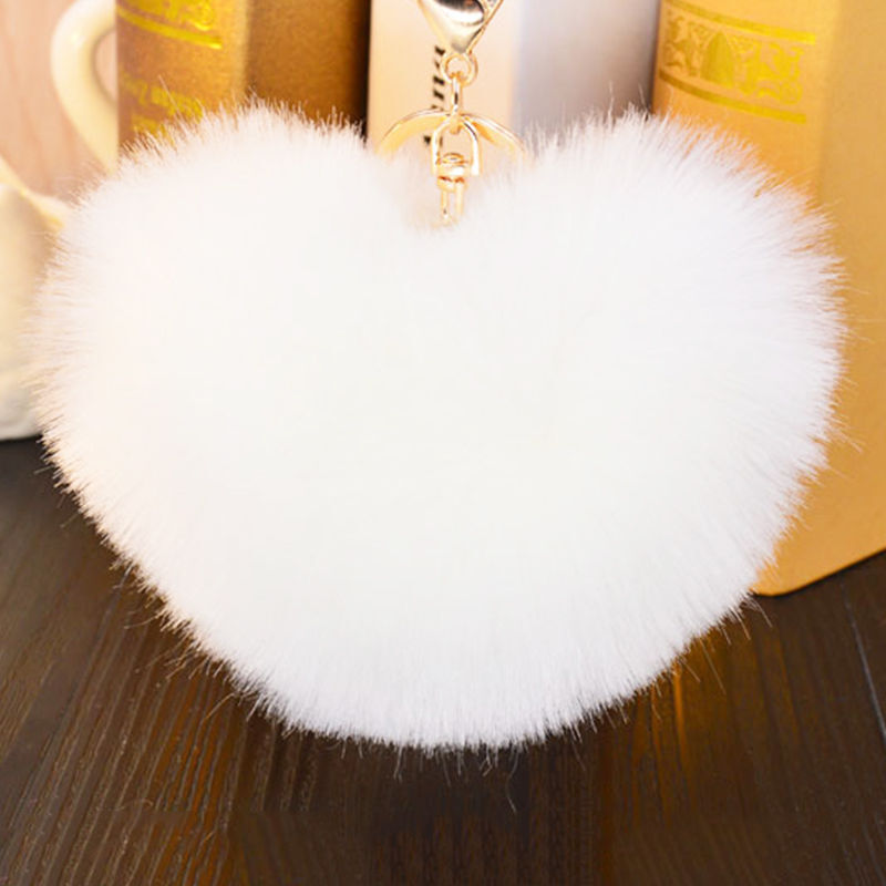 Bunny Rabbit Doll Heart Pom Phone Car Pendant Handbag Key Chain Ring Fine