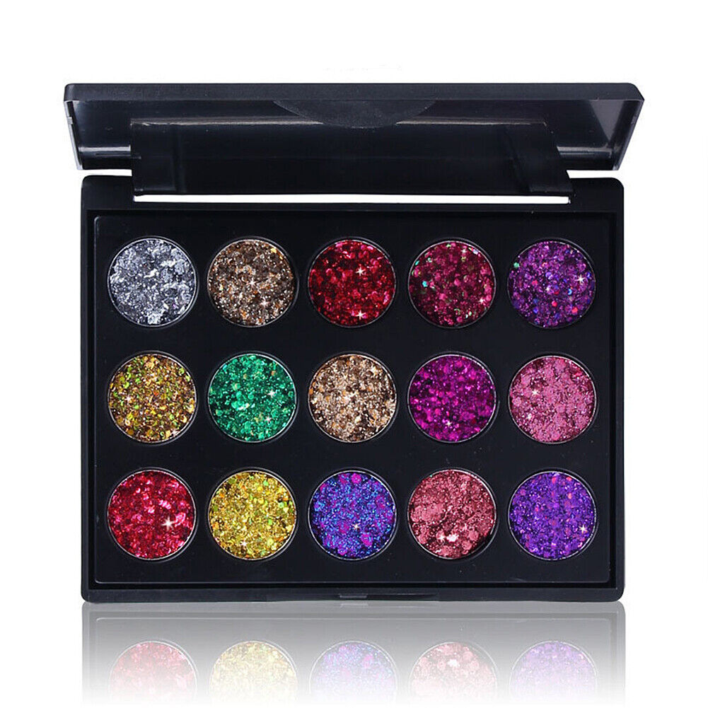 US Glitter Eyeshadow 15 Color Matte Makeup Kit Shimmer Eye Shadow Powder Palette