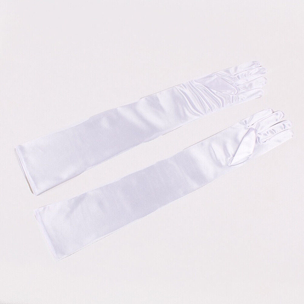 US 20.47'' Satin Evening Gloves Long Party Dance Elbow Arm Length Opera Cosplay