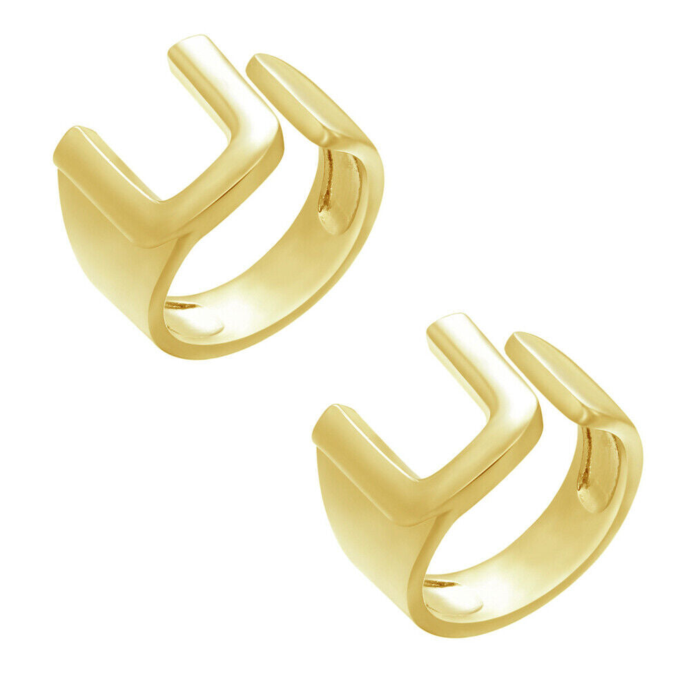 US Alphabet Letter A to Z Resizable Knuckle Ring Initial Gold Silver Letter Ring