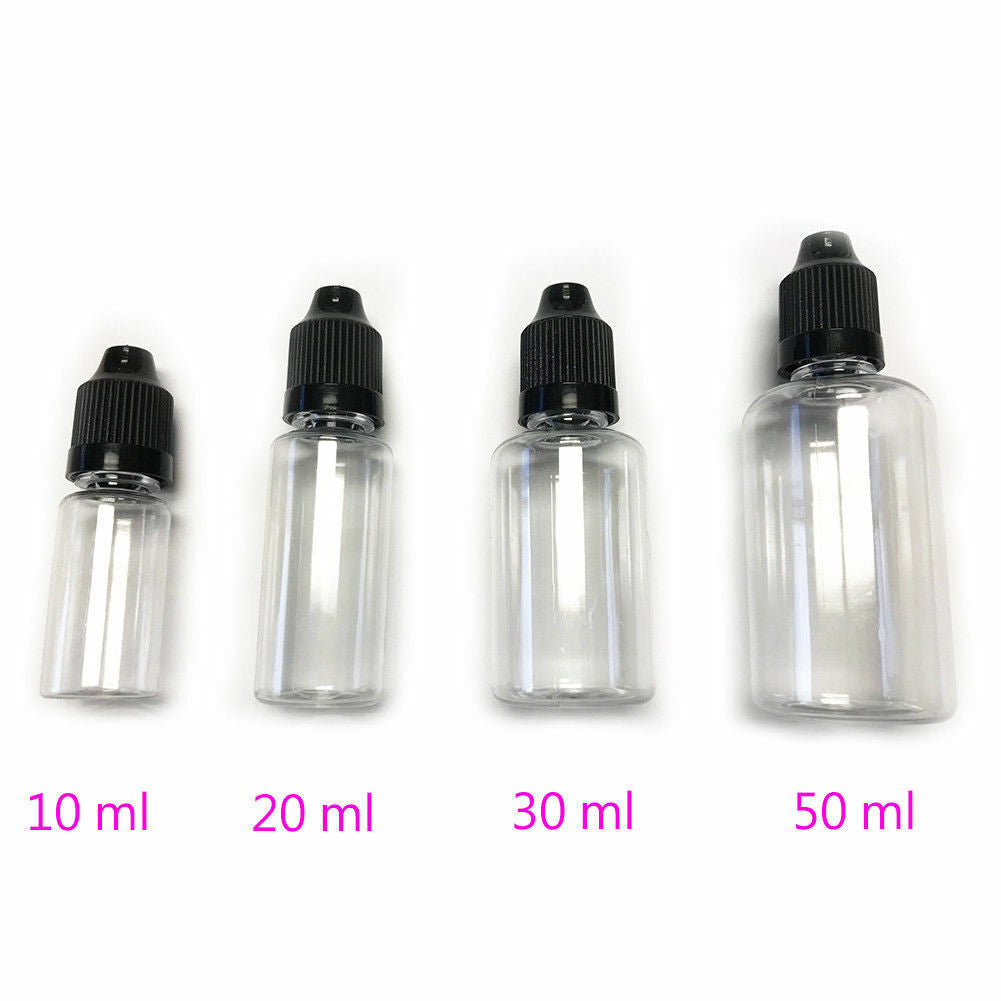 US 10~50ml Lot PET Dropper Plastic Bottle for Liquid Eye Drop Paints Essence Oil