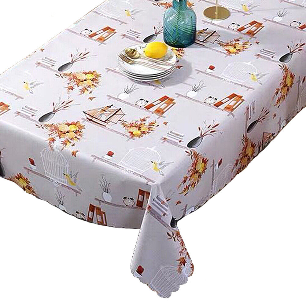 US Vinyl Square Table Cover Wipe Clean PVC Tablecloth Oil-Proof/Waterproof Stain