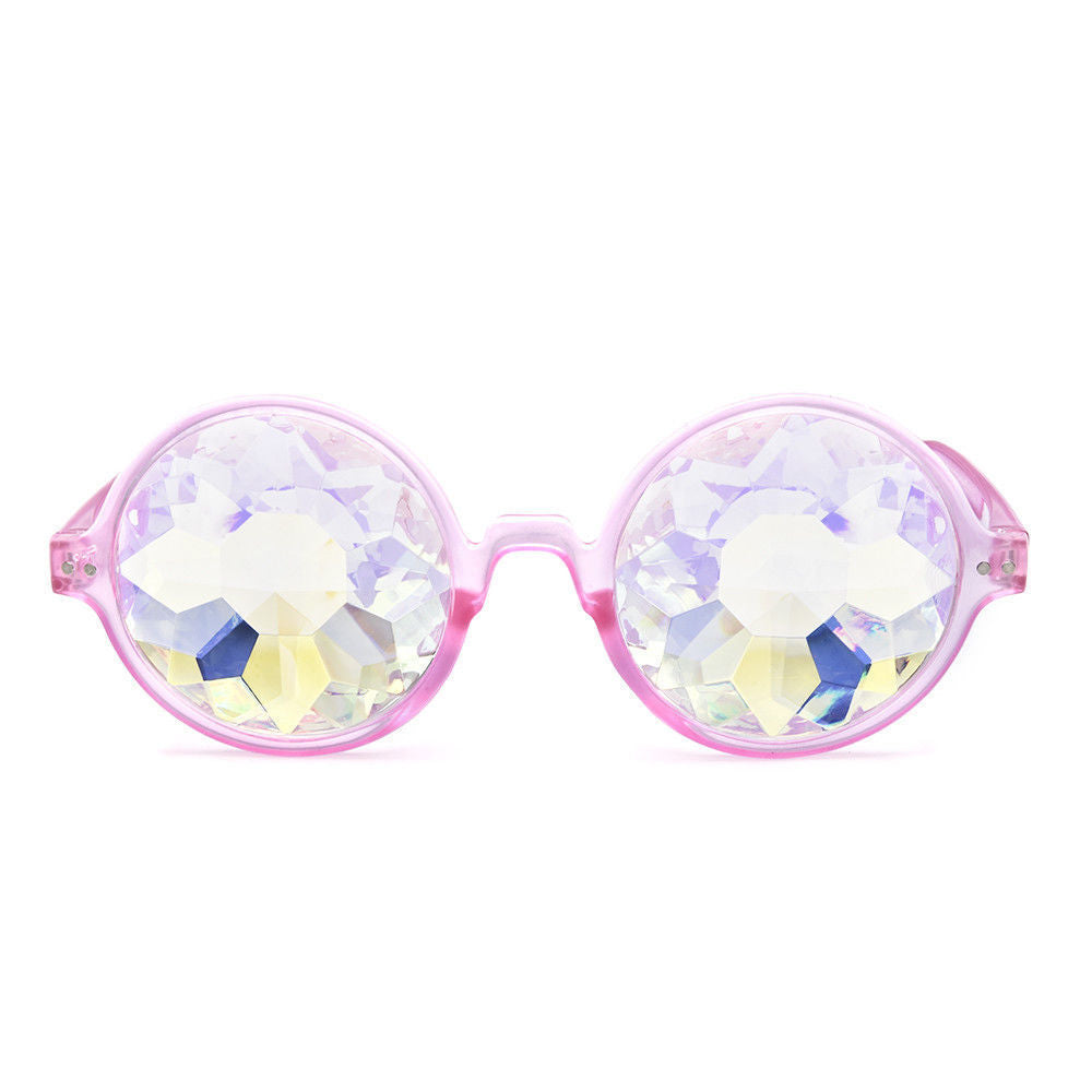 Festival Party Rave Kaleidoscope Rainbow Round Glasses Diffraction Crystal Lens