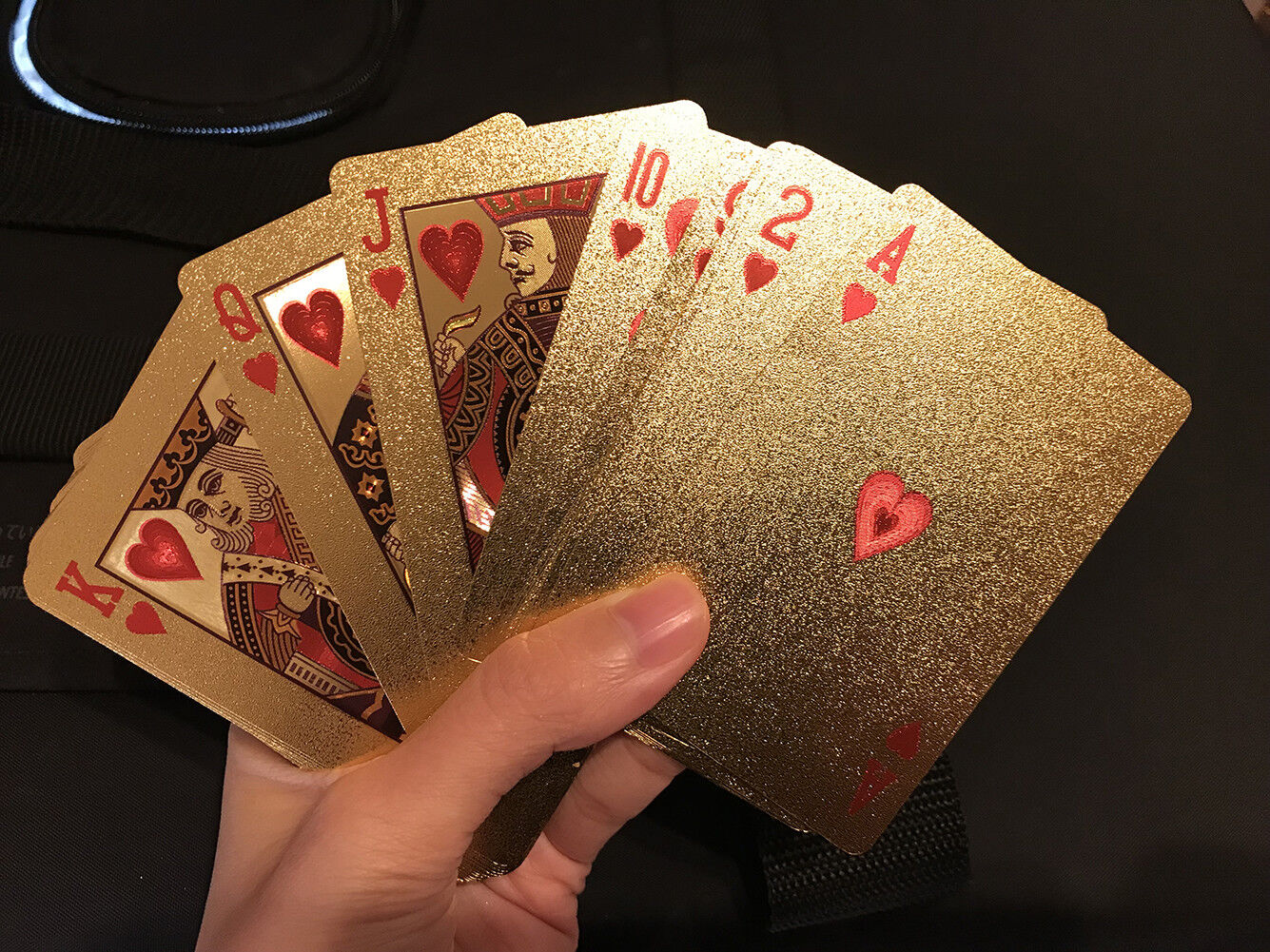 Luxury 24K Gold Foil Poker Playing Cards Deck Carta de Baralho with Box Good