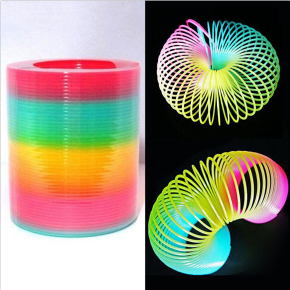 US Plastic Magic Rainbow Coil Spring Colorful Novelties Educational Toy Kid Gift