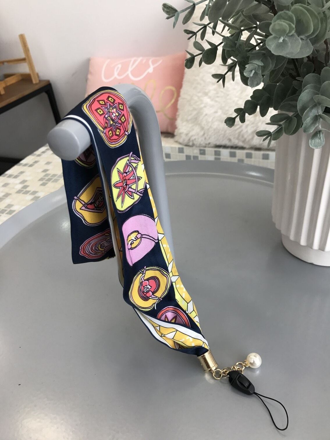Universal Silk Scarf Neck Lanyard Strap Cell Mobile Phone ID Card Key chain