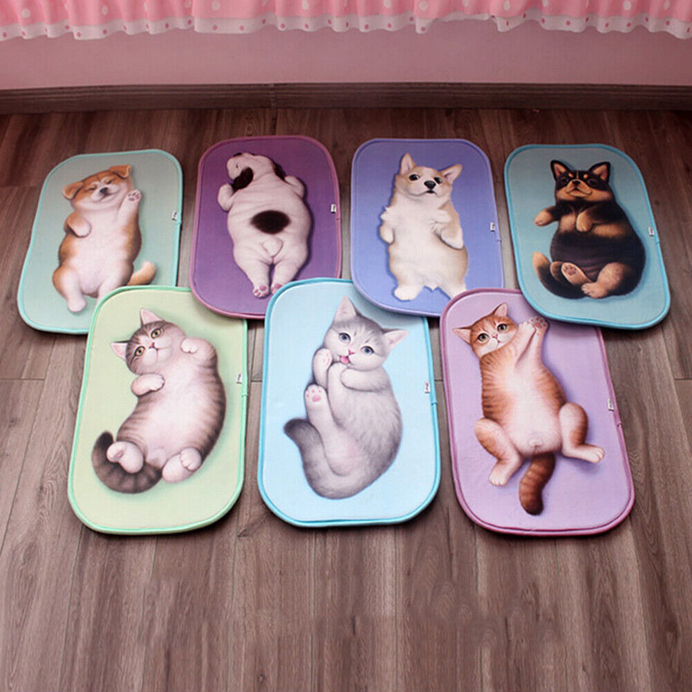 US Cat Dog Non-Slip 3D Doormat Kitchen Bathmat Bedrooms Patio Stair Carpet Mat