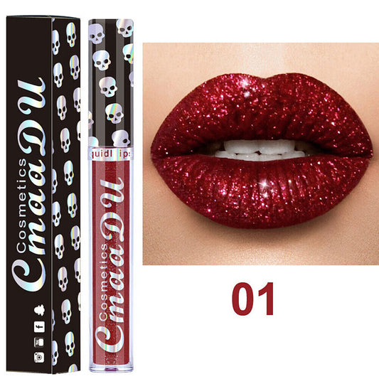 US 1-2 Pack Glitter Flip Liquid Lipstick Matte Waterproof Dazzling Long Lasting