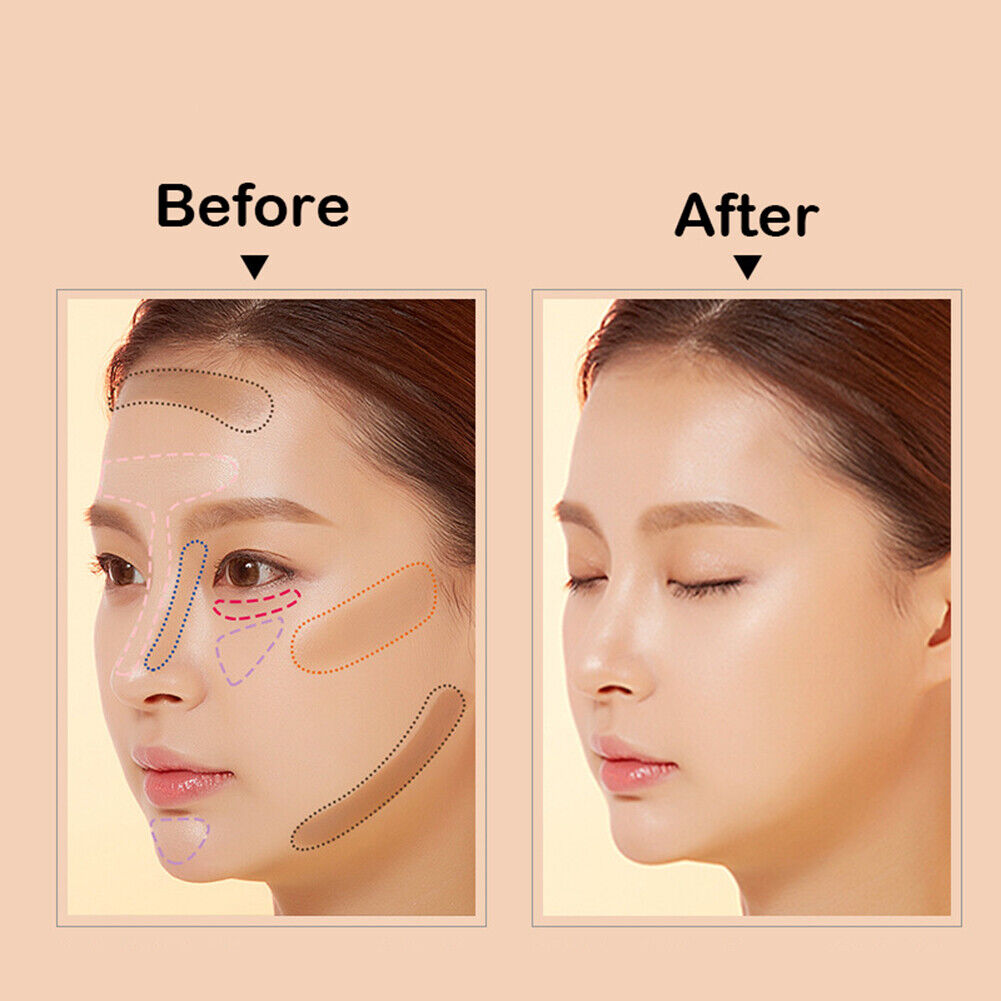 2 Pack Highlight Contour Duo Shadow Bronzer Makeup Cream Face Eye Chin Chic Pen