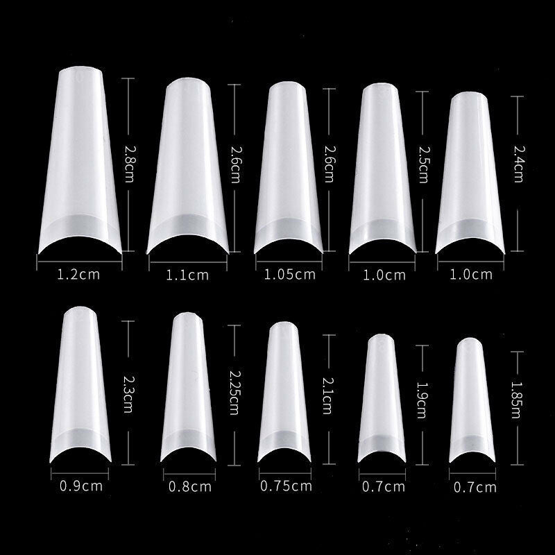 US 500-1000Pc Clear Natural Salon Half French False Acrylic Nail Art Cowboy Tips