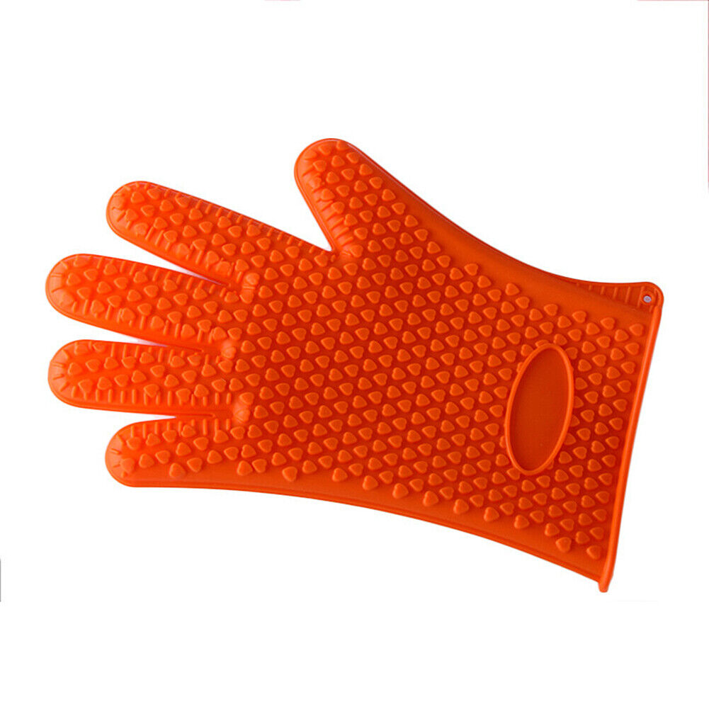 US Silicone BBQ Heat Resistant Gloves Grill Pot Holder Cooking Grip Oven Mitts