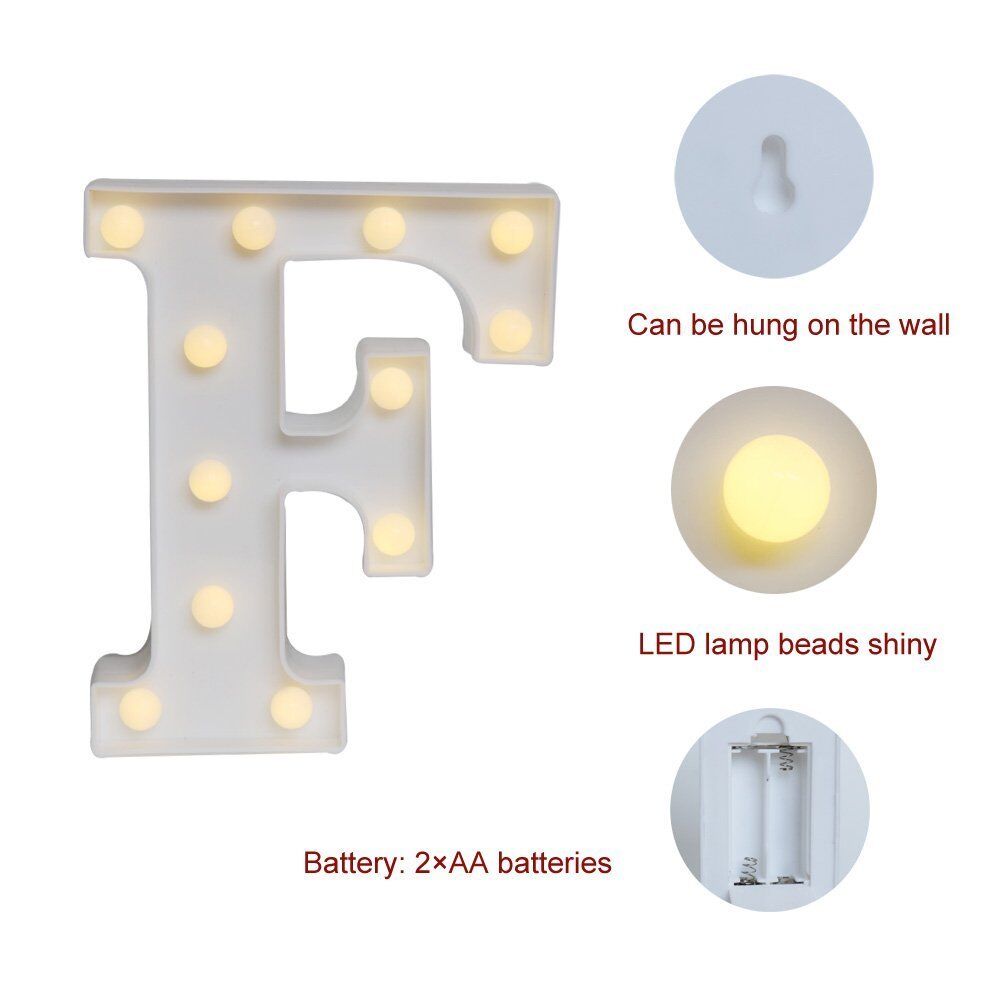 Light Up Letter LED Alphabet PlasticParty Sign Wedding Festival Stand Decoration