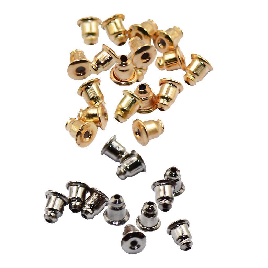 100-200pcs Stud Earring Backs Bullet Barrel Ear nut Stopper Ear Nut Bell Parts