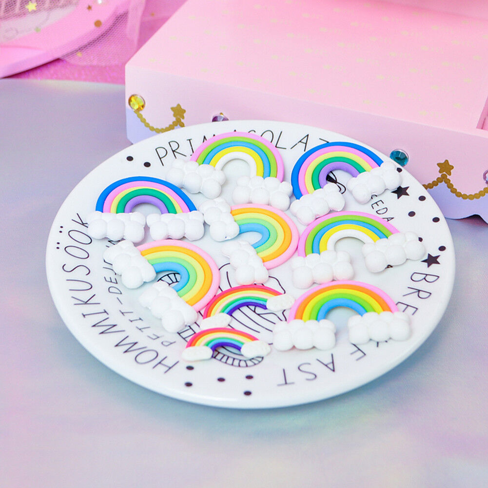 US 15~100 Pc Slime Bread Candy Unicorn Resin Flat Back Scrapbooking Charms DIY