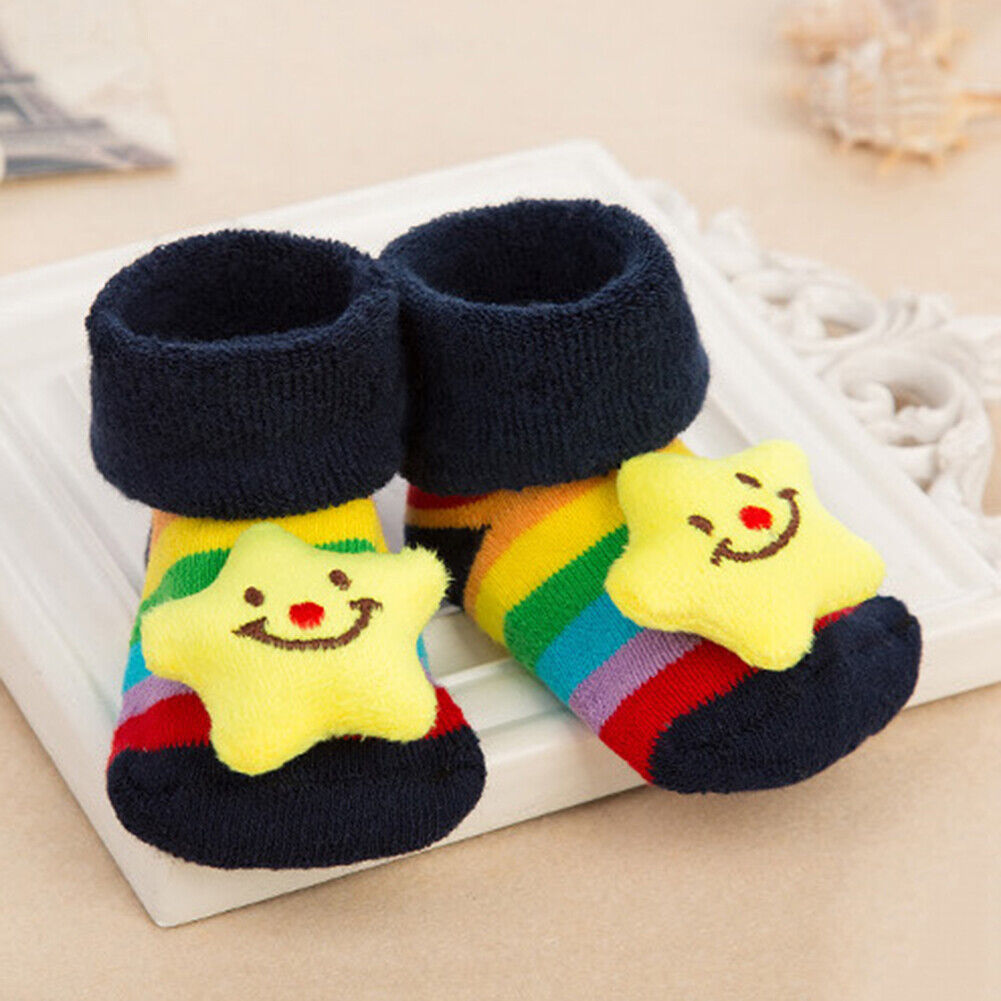 US 6 Pack Wrapables Cute 3D Cartoon Anti-Skid Baby Booties Sock Slipper Shoes
