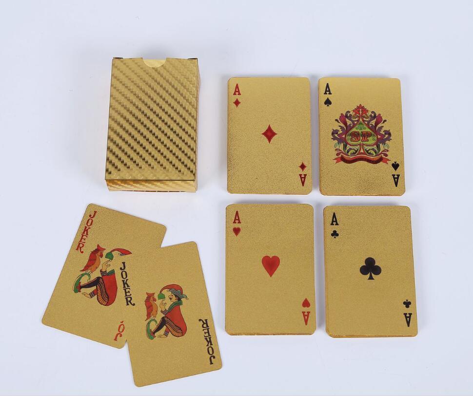 Luxury 24K Gold Foil Poker Playing Cards Deck Carta de Baralho with Box Good