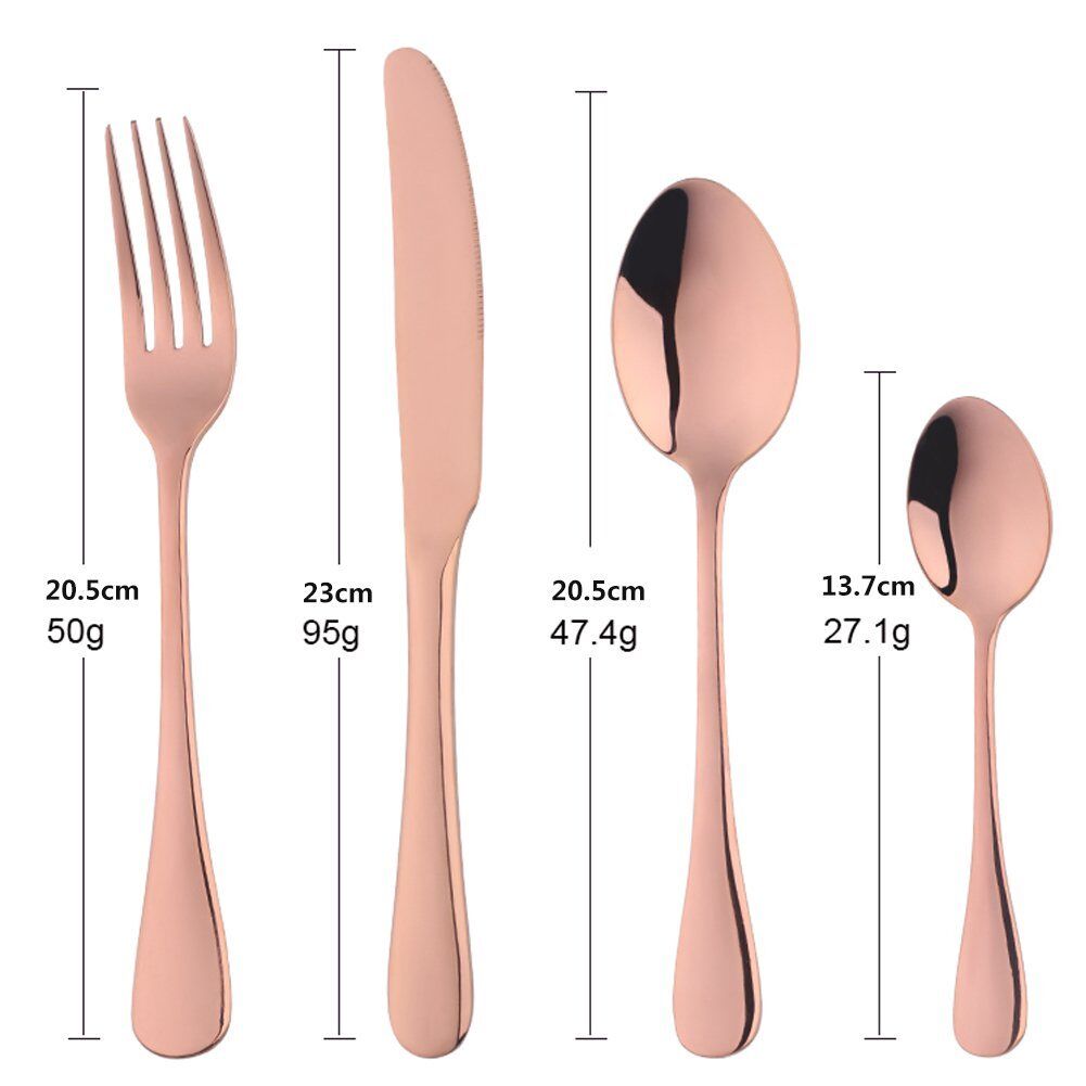 4Pcs Flatware Rainbow Dinnerware Stainless Steel Tableware Set Fork Spoon Knife