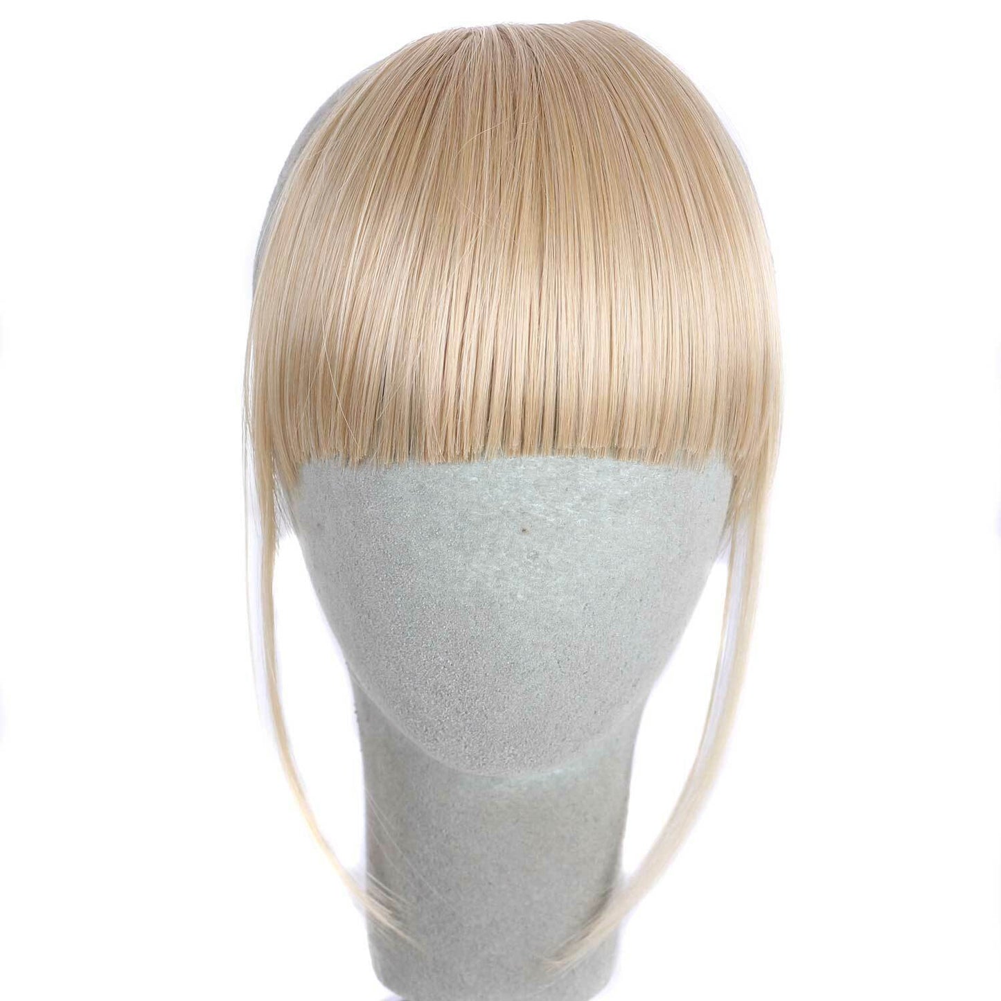 US Clip in on Thin Neat Bangs Human Hair Front Fringe Hair Extensions Hairpiece