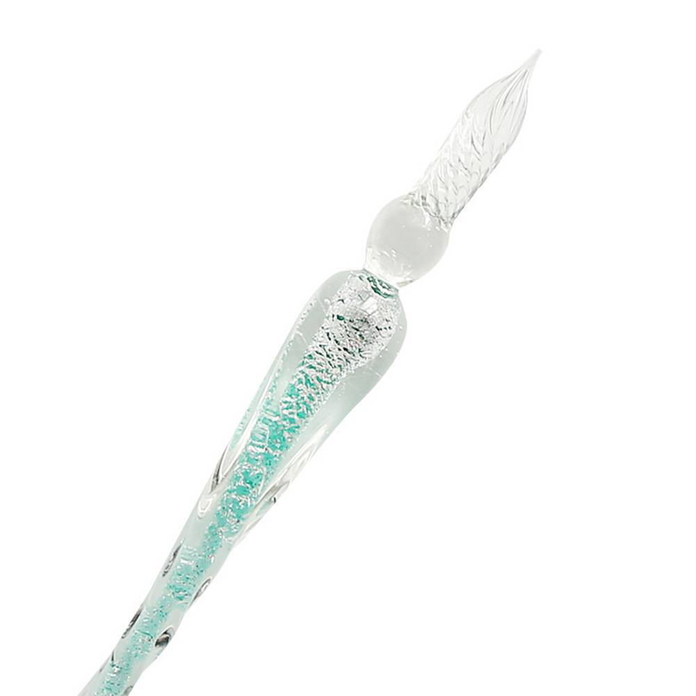 US 3D Glass Signature Pen Nib Elegant Crystal Dip Sign Pen w/ Box Gift Holiday